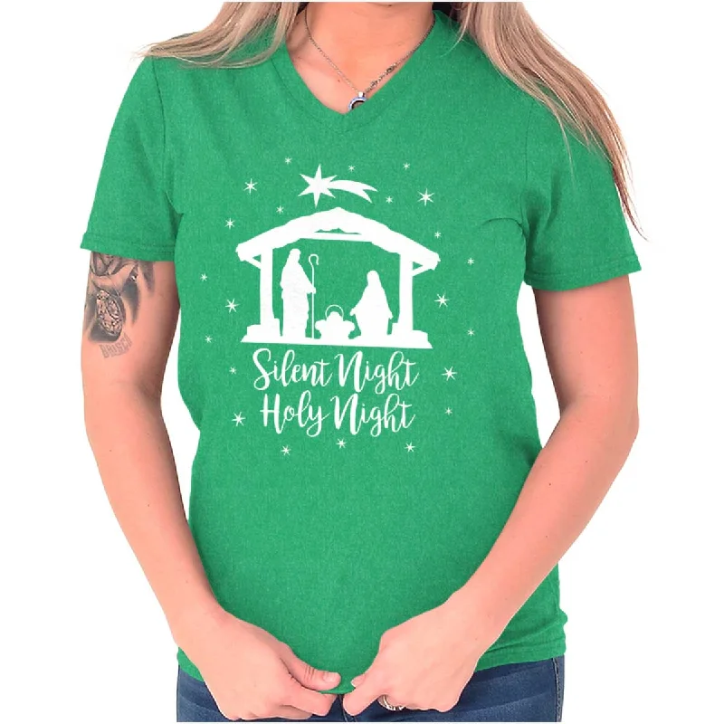 Silent Night V-Neck T Shirt