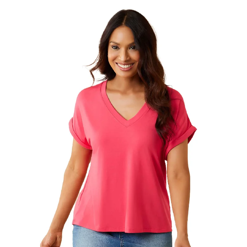 Tommy Bahama Women's Kauai Jersey V-Neck T-Shirt - Paradise Pink