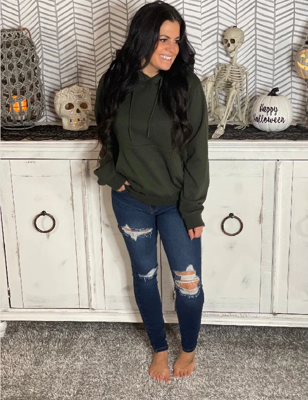 Boyfriend Fall Vibes Dark Olive Hoodie