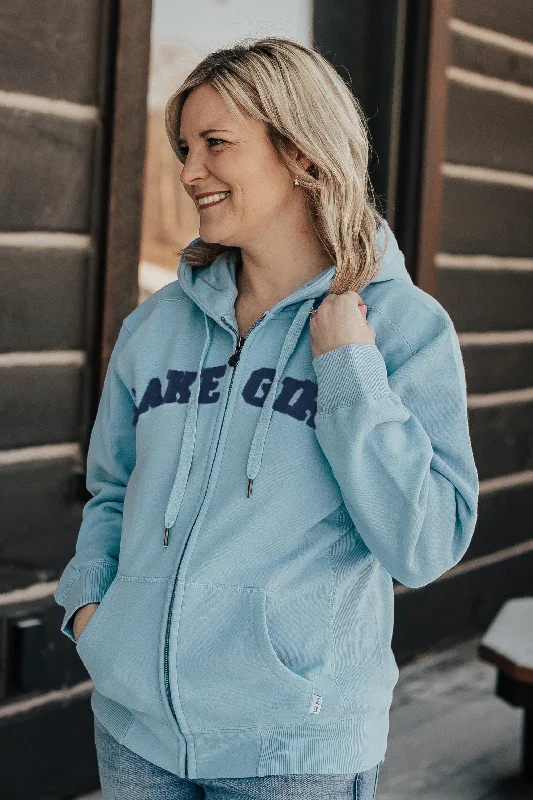 Full Zip Hoodie in Cool Blue