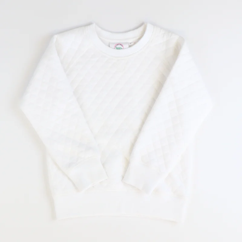 Quilted Knit Sweatshirt - White