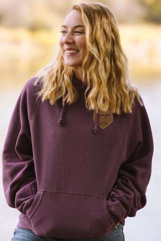 Rivergirl Sanded Fleece Hoodie with Leather Patch