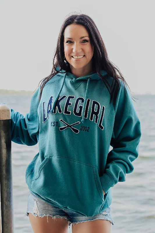 Sanded Fleece Hooded Sweatshirt in Dark Teal