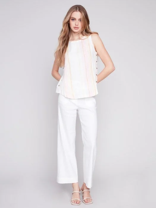 C.B 4425X Sleeveless Linen Top