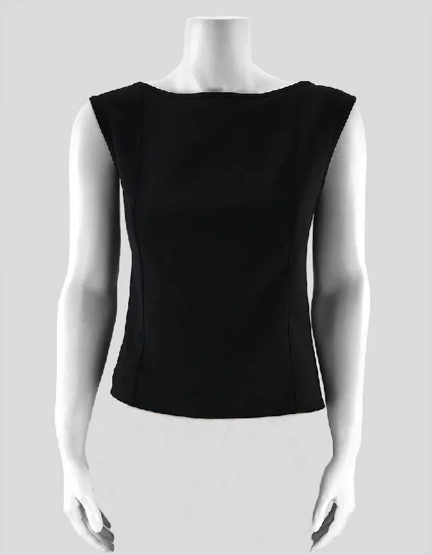 Akris Punto Black Sleeveless Crewneck Top Size 6 US