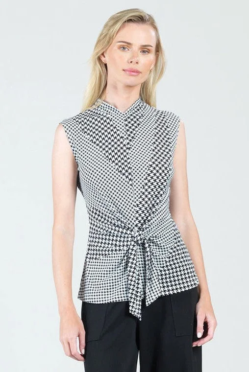 Sleeveless Center Front Tie Top